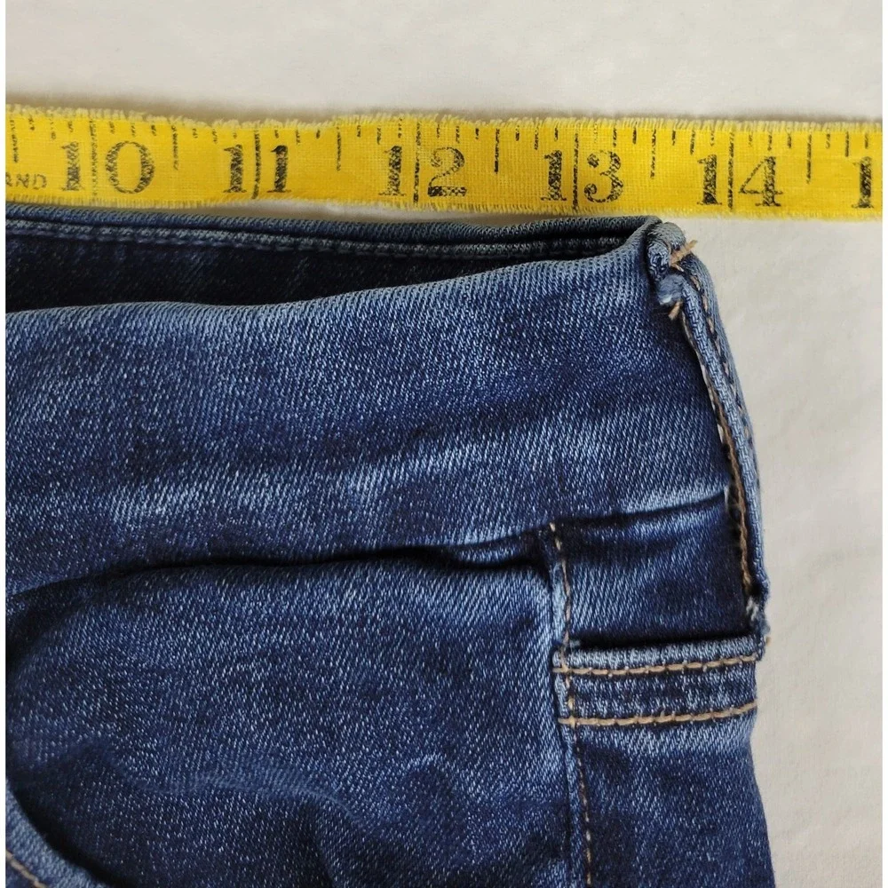 American Eagle Super High-Rise Flare Jeans Luxe Stretch Dark Wash 4 Short 3945 - Picture 2 of 11